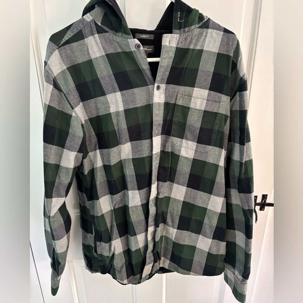 Eddie Bauer Men’s Hooded Flannel Size Large